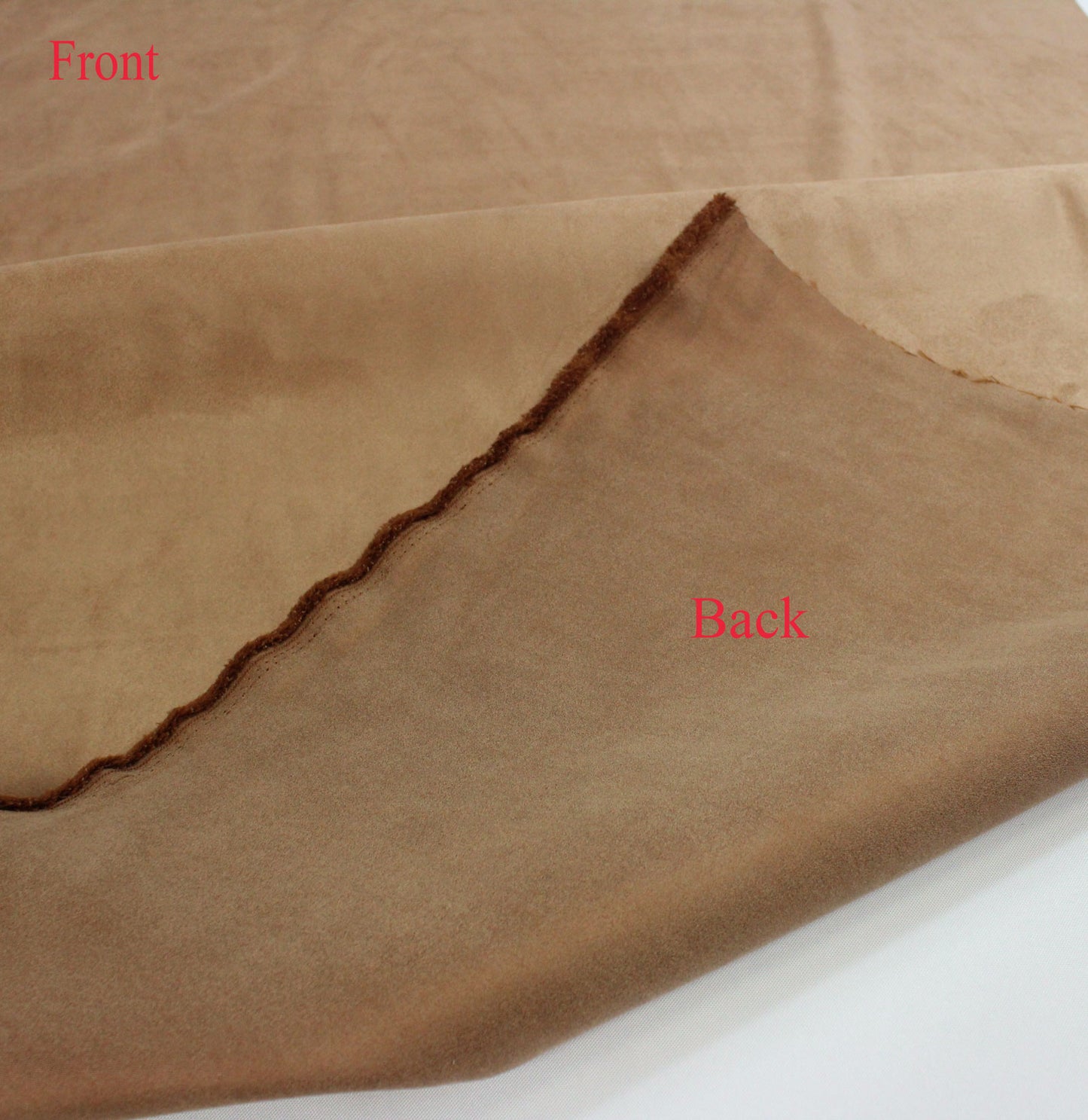 Mocha 58" Wide Vintage Suede Fabric by The Yard