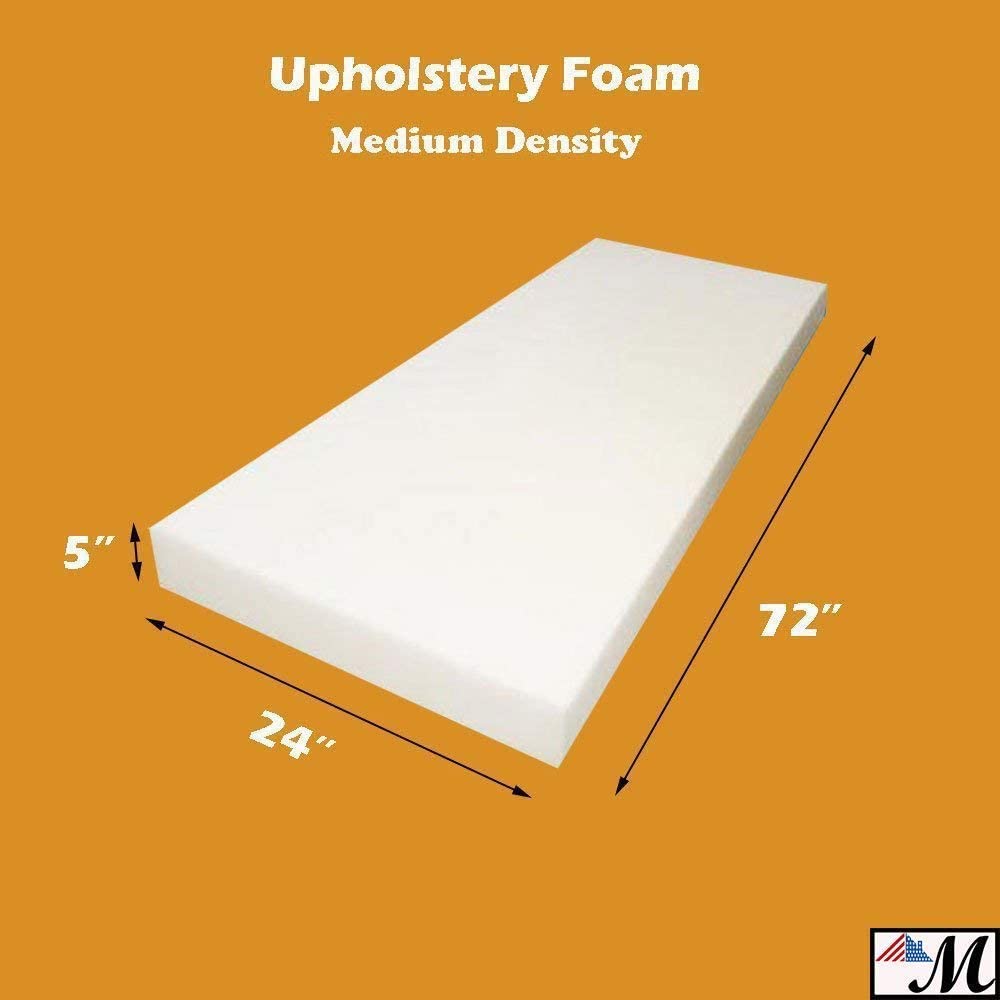 Mybecca 5 X 24x 72upholstery Foam Cushion High Density (Seat  Replacement, Upholstery Sheet, Foam Padding)