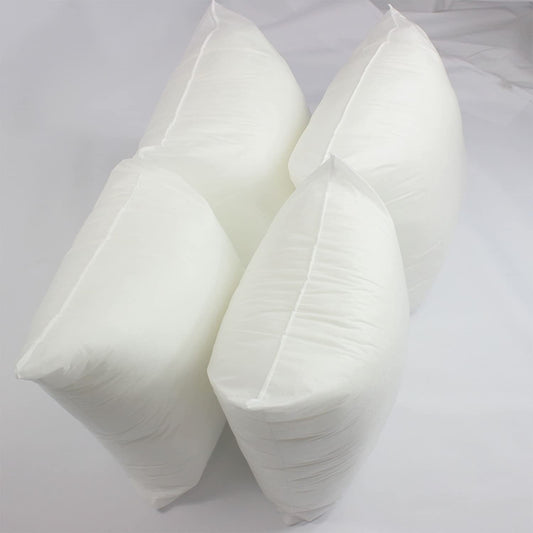 Mybecca 4 Pack Premium Hypoallergenic Stuffer Pillow Insert Sham Square Form Polyester, Standard/White 16" X 16"
