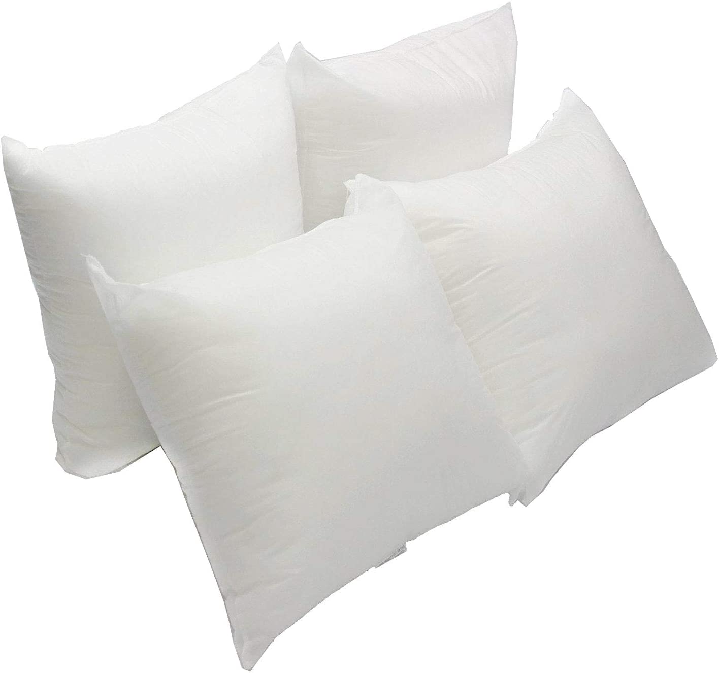 Mybecca 4 Pack Premium Stuffer Pillow Insert Sham Square Form Polyester, Standard/White 26" x 26"