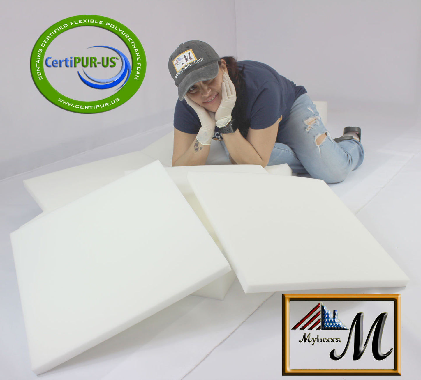 Mybecca 6" x 24"x 24" Upholstery Foam Cushion High Density (Seat Replacement, Upholstery Sheet, Foam Padding)
