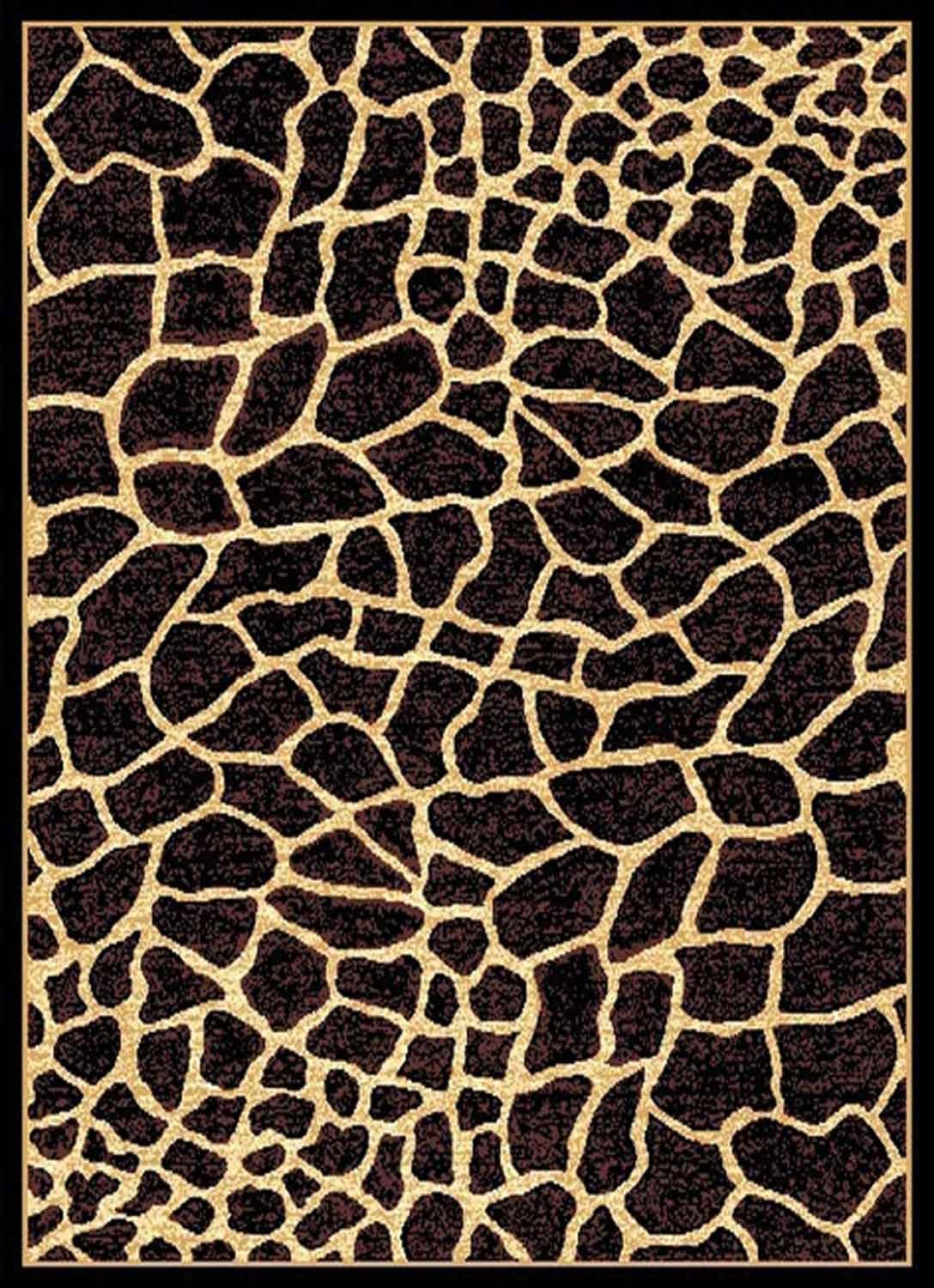 Large Contemporary Area Rug Printed Giraffe Skin for Indoor Decoration & Living Room (Approx. 2ft X 3ft)